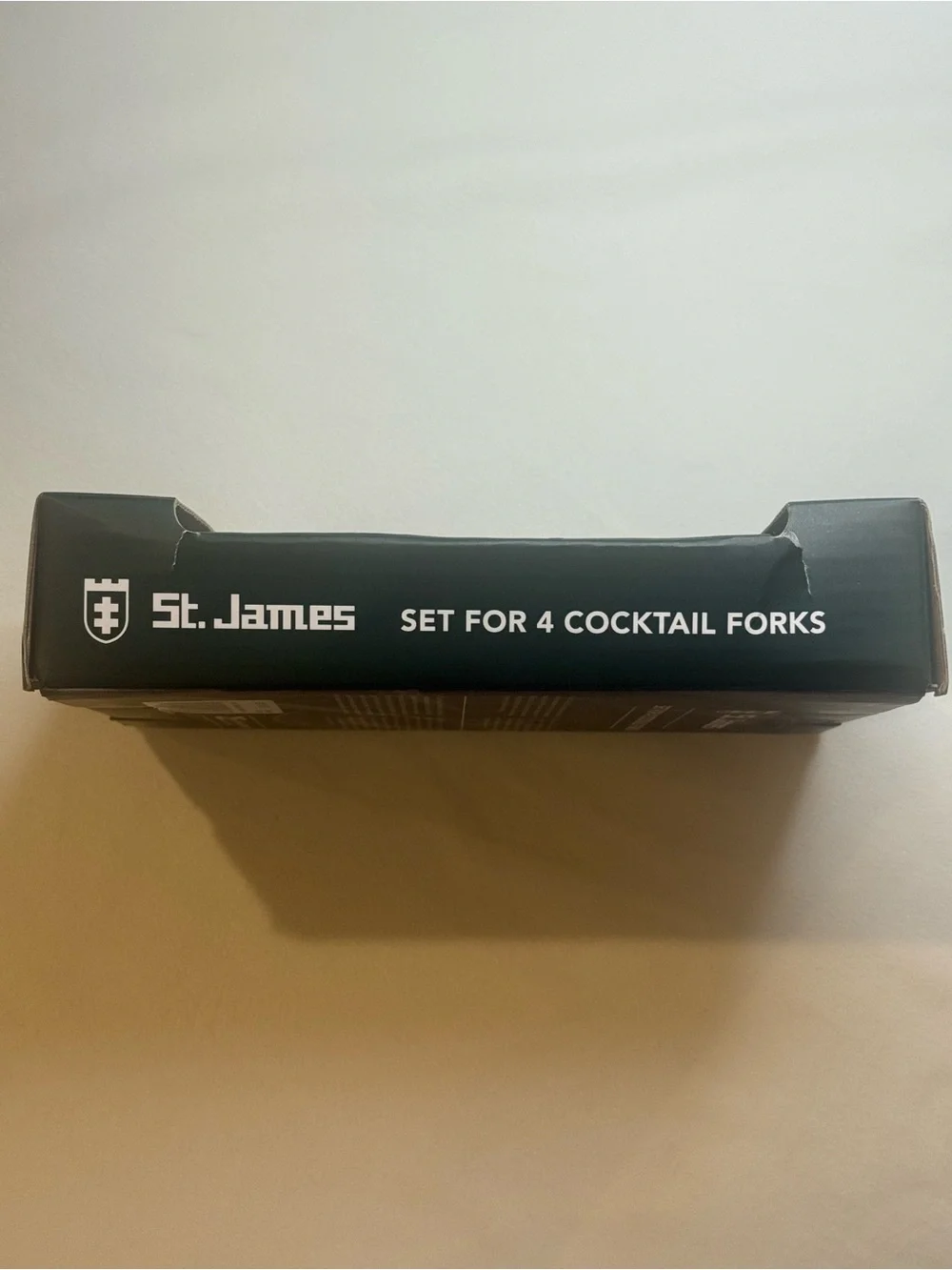 St. James Masonry Cocktail Forks Set of 4 Hammered Silver Stainless NIB 18/0